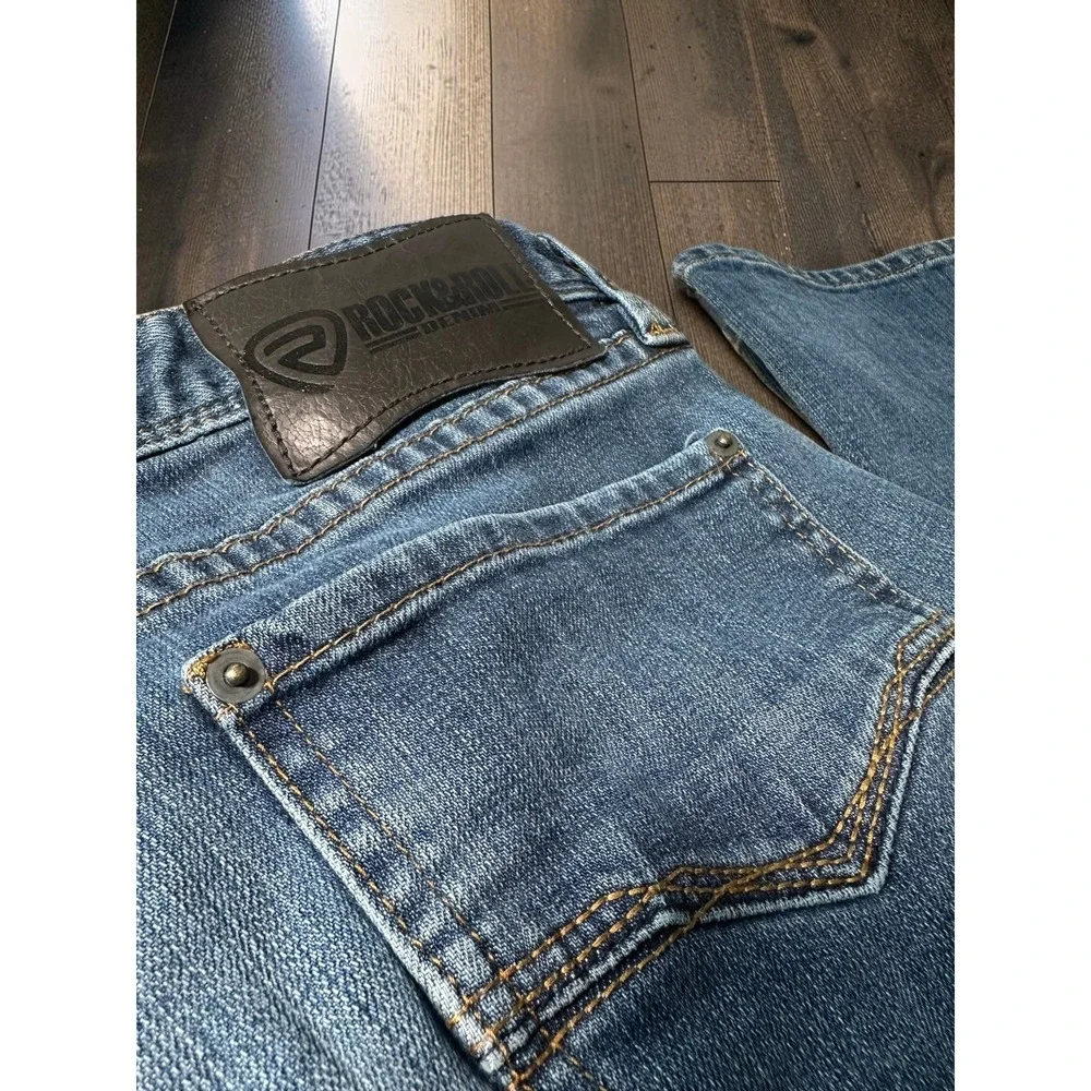 Rock and Roll Denim Revolver Straight Leg Jeans Mens 32x34 Medium Wash